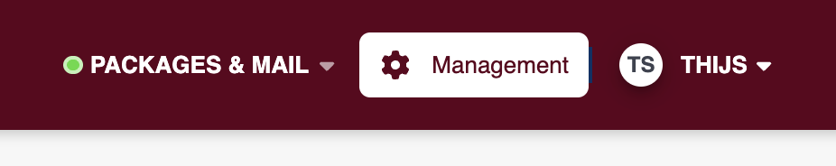 The Management button enabled in the frontend