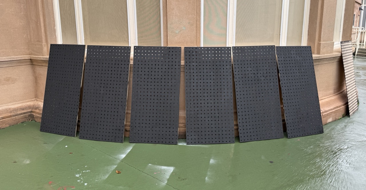 The spray painted boards