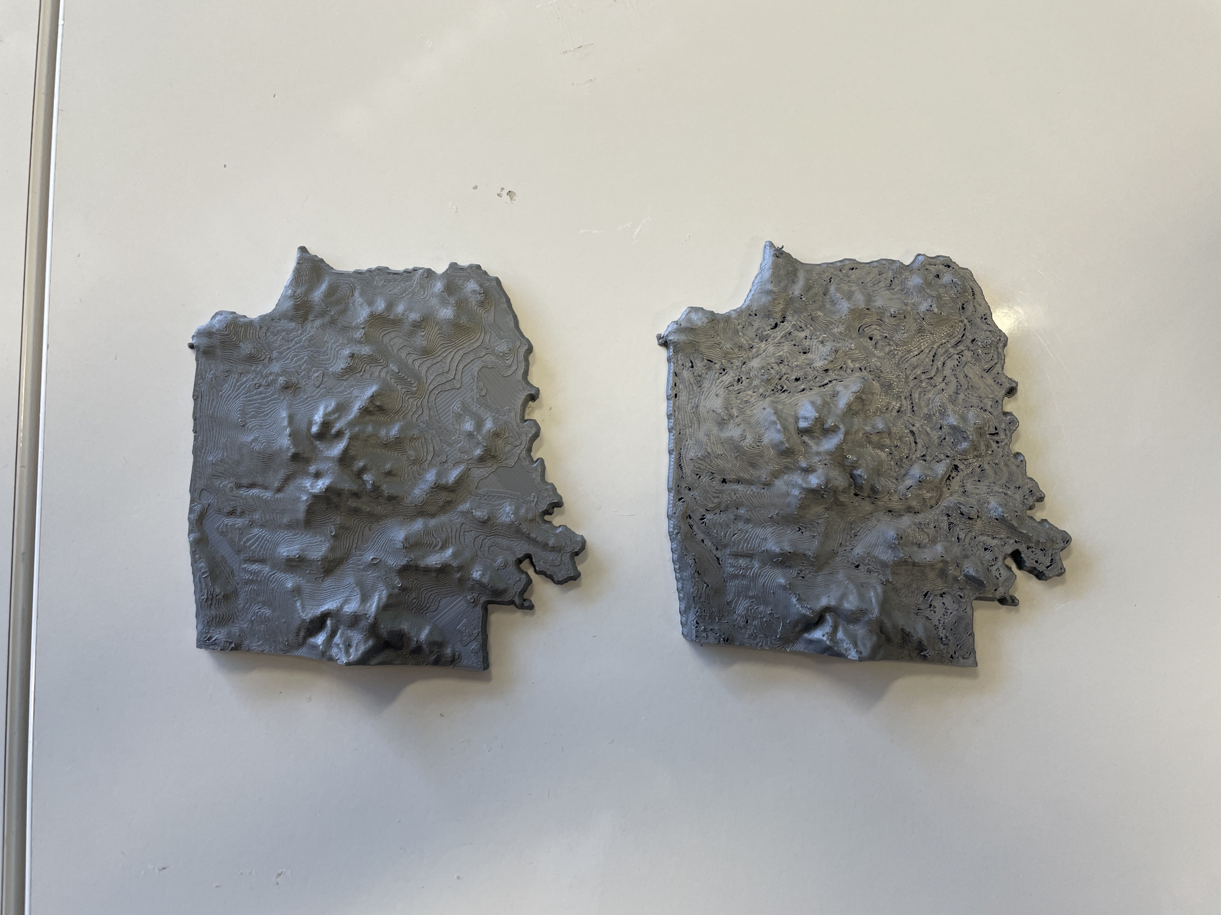 Small topographic test prints